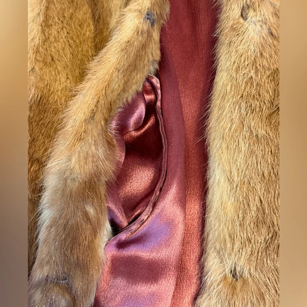 Vintage 50’s/60’s honey brown/whiskey colored mink fur “swing coat”/stroller - Picture 4 of 13